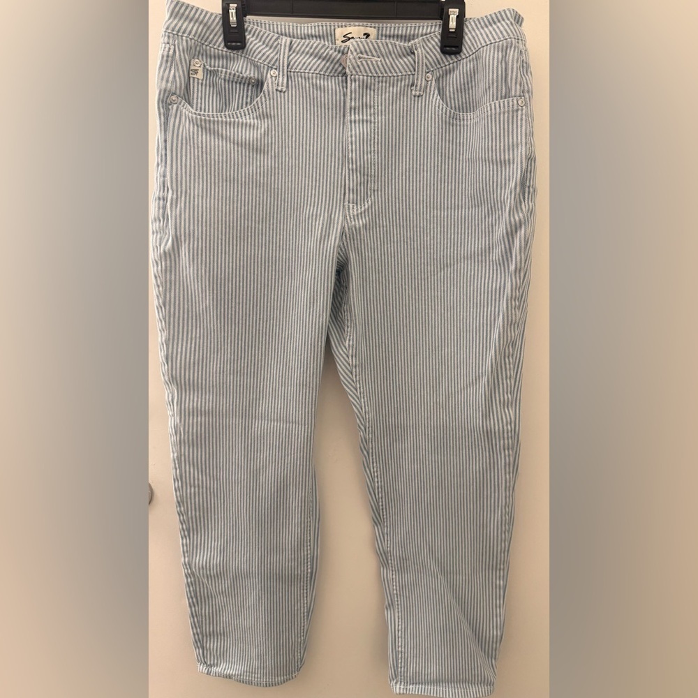 Seven7 Light Blue & White Seersucker Stripe Chinos